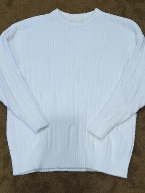 UGG White Plush Crewneck Sweater